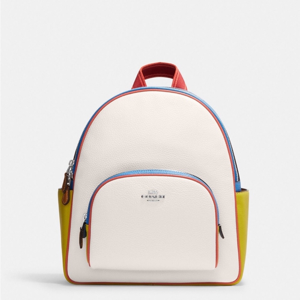 Coach White Blue Yellow Leather Mini Backpack - Picture 2 of 16